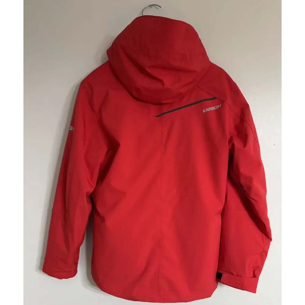 Karbon Hydrogen Ski Jacket Men Medium Red Thermore Hooded Reflective Waterproof